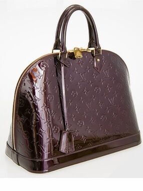 Louis Vuitton Vernis Alma PM Handbag in Plum Patent